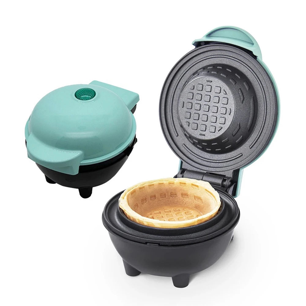 New Mini Waffle Bowl Maker 110V/220V Breakfast Machine Egg Tart Ice Cream & Egg Roll Maker for Home Kitchen Waffle Maker
