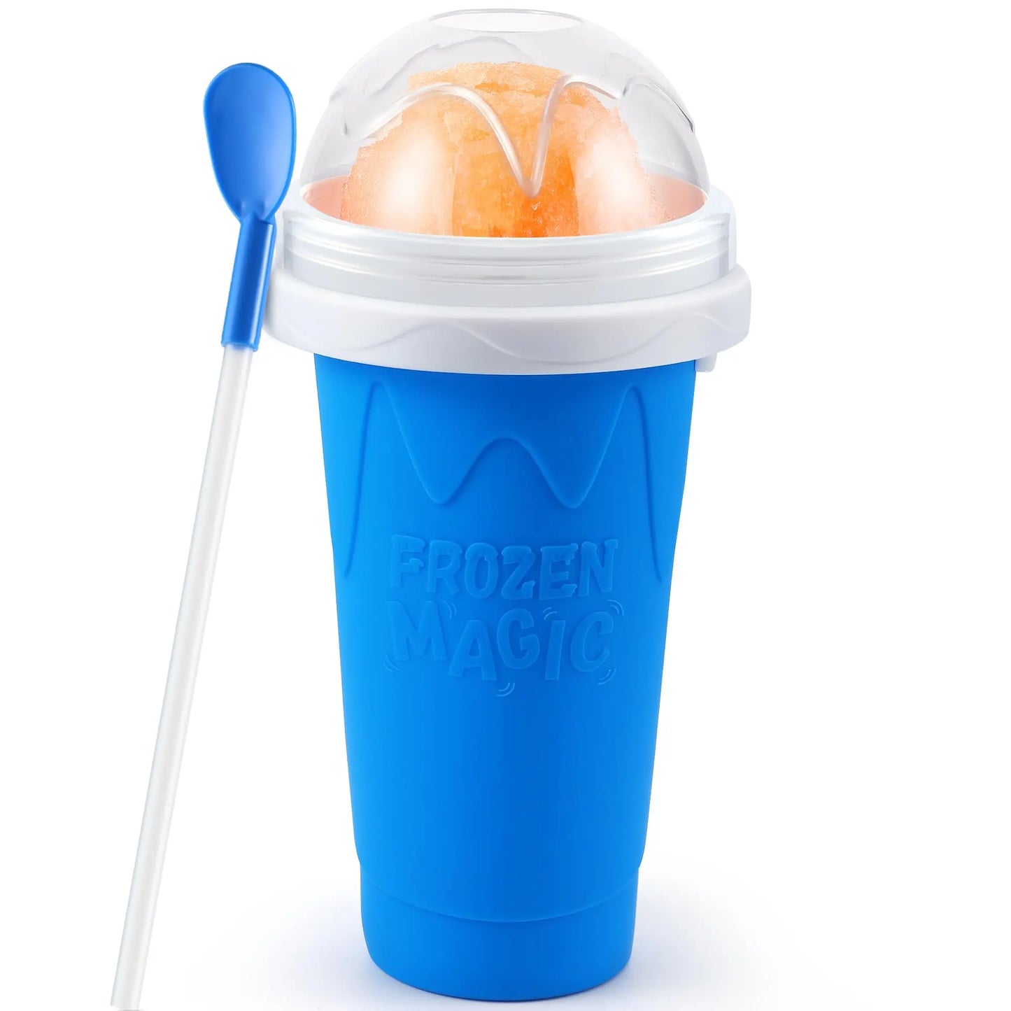 Creative Slushy Maker Cup with Straw DIY Magic Slushy Maker Squeeze Cup Fasting Cooling Make Cup For Milk Shake Slushies