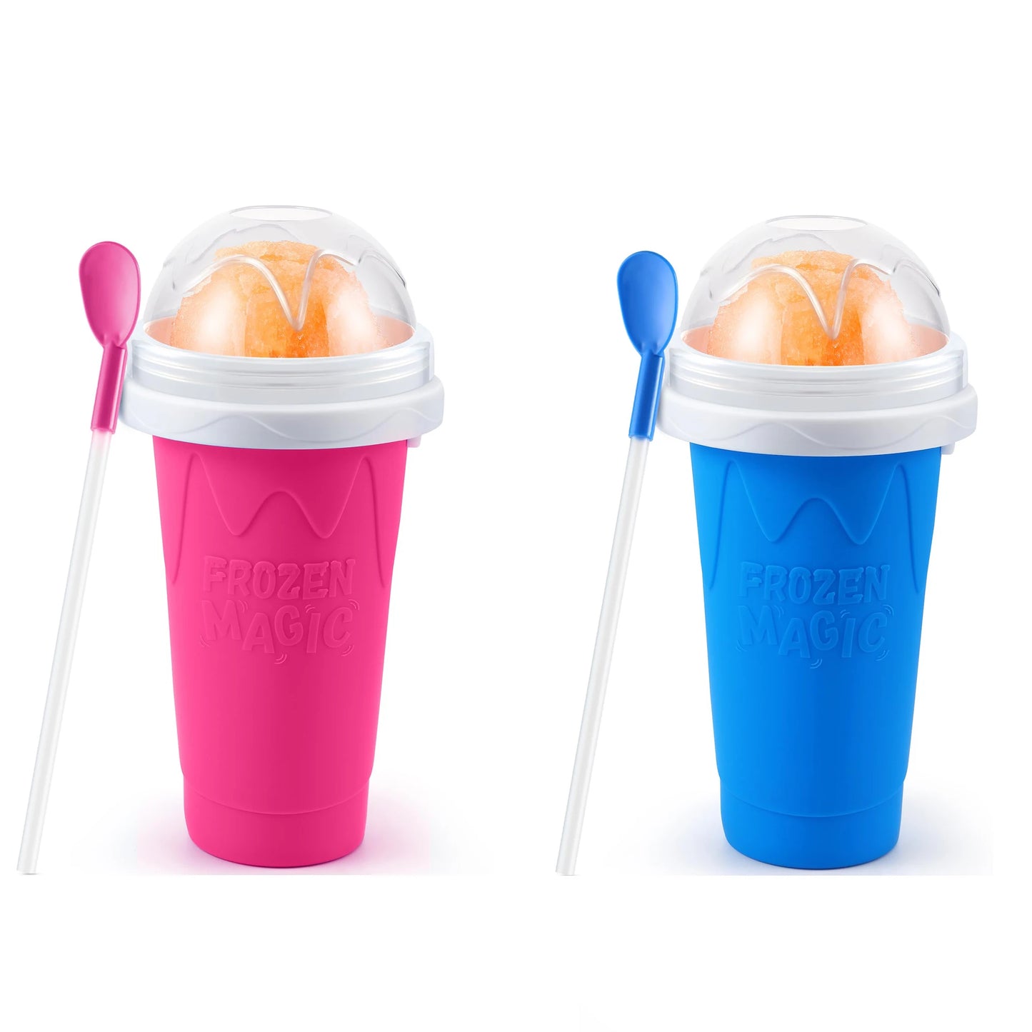 Creative Slushy Maker Cup with Straw DIY Magic Slushy Maker Squeeze Cup Fasting Cooling Make Cup For Milk Shake Slushies