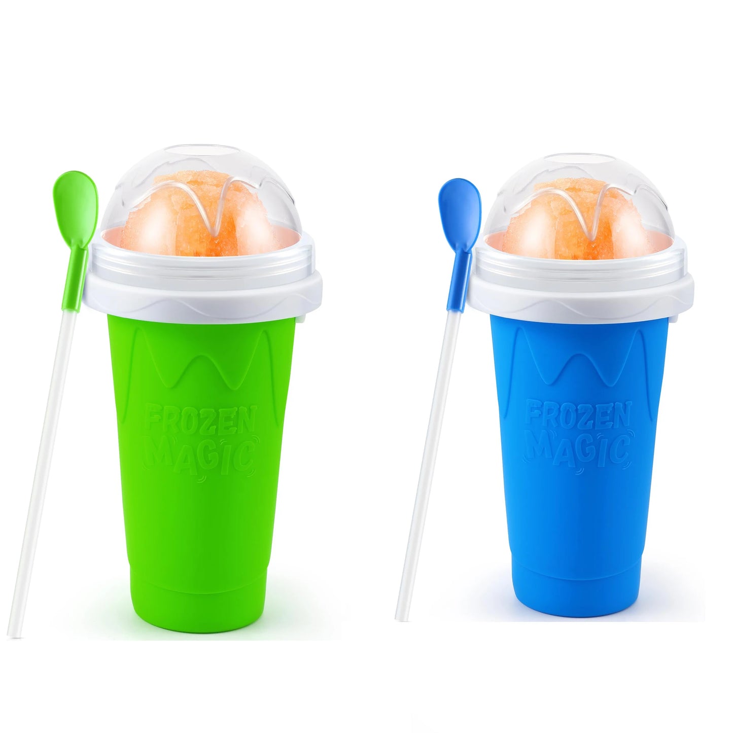 Creative Slushy Maker Cup with Straw DIY Magic Slushy Maker Squeeze Cup Fasting Cooling Make Cup For Milk Shake Slushies