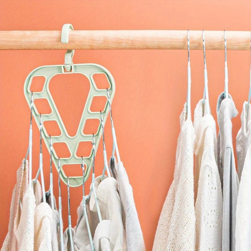 Rotatable Clothes Storage Rack Hangers For Clothes Closet Organizer Room Organizer Multifunctional Nine-Hole Hanger