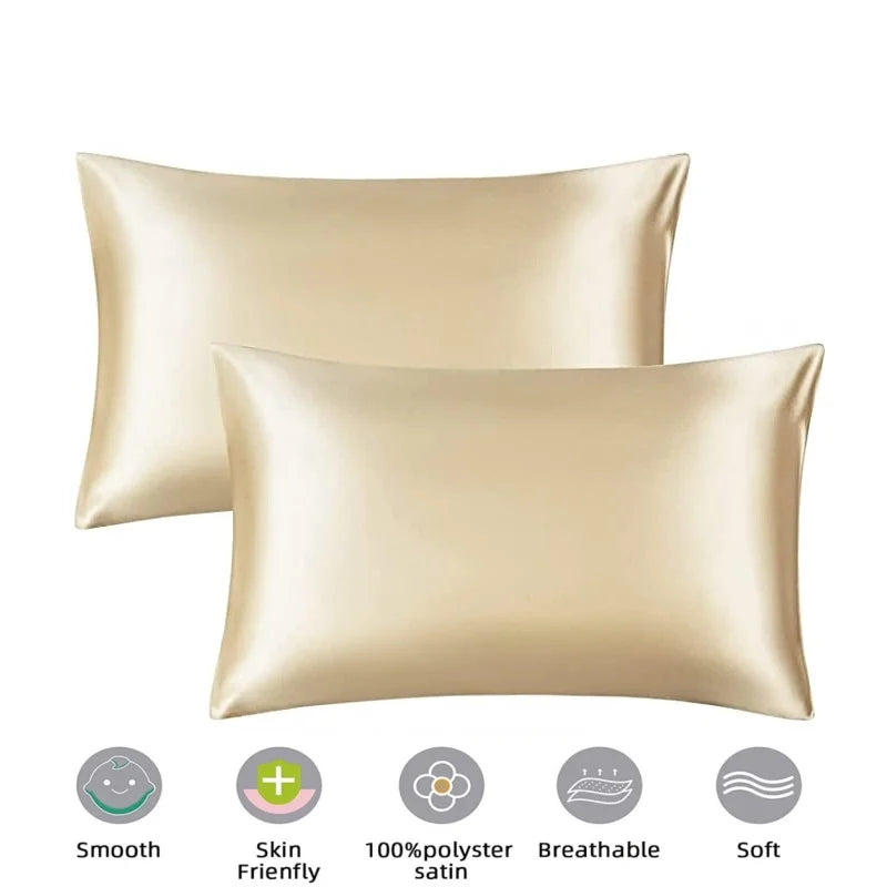 Mulberry Silk Pillowcase for Hair & Skin Care Anti-Frizz Satin Pillow Case Queen/King Super Soft Hypoallergenic Bedding Cover
