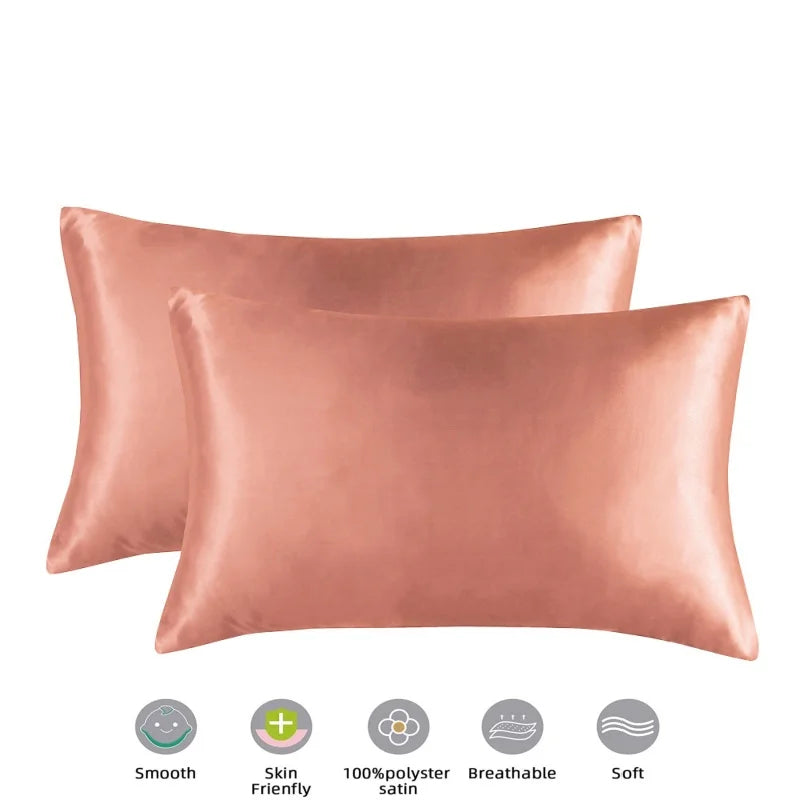 Mulberry Silk Pillowcase for Hair & Skin Care Anti-Frizz Satin Pillow Case Queen/King Super Soft Hypoallergenic Bedding Cover