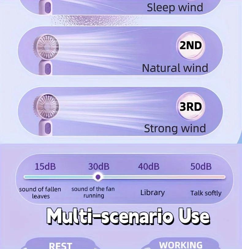 2025 USB Mini Rechargeable Portable Fan with 3 Speed, Handheld Fan for Gift Choice, Perfect For Office, Outdoor, Travel, Camping