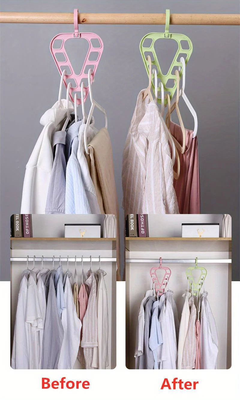 Rotatable Clothes Storage Rack Hangers For Clothes Closet Organizer Room Organizer Multifunctional Nine-Hole Hanger