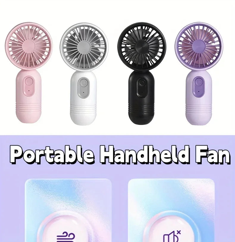 2025 USB Mini Rechargeable Portable Fan with 3 Speed, Handheld Fan for Gift Choice, Perfect For Office, Outdoor, Travel, Camping