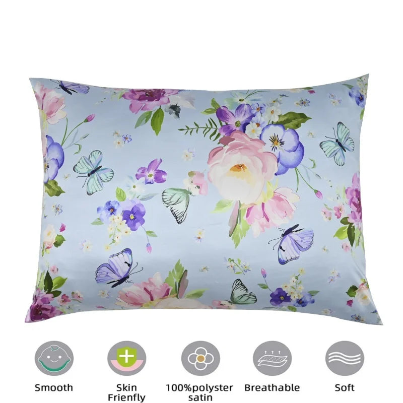 Mulberry Silk Pillowcase for Hair & Skin Care Anti-Frizz Satin Pillow Case Queen/King Super Soft Hypoallergenic Bedding Cover