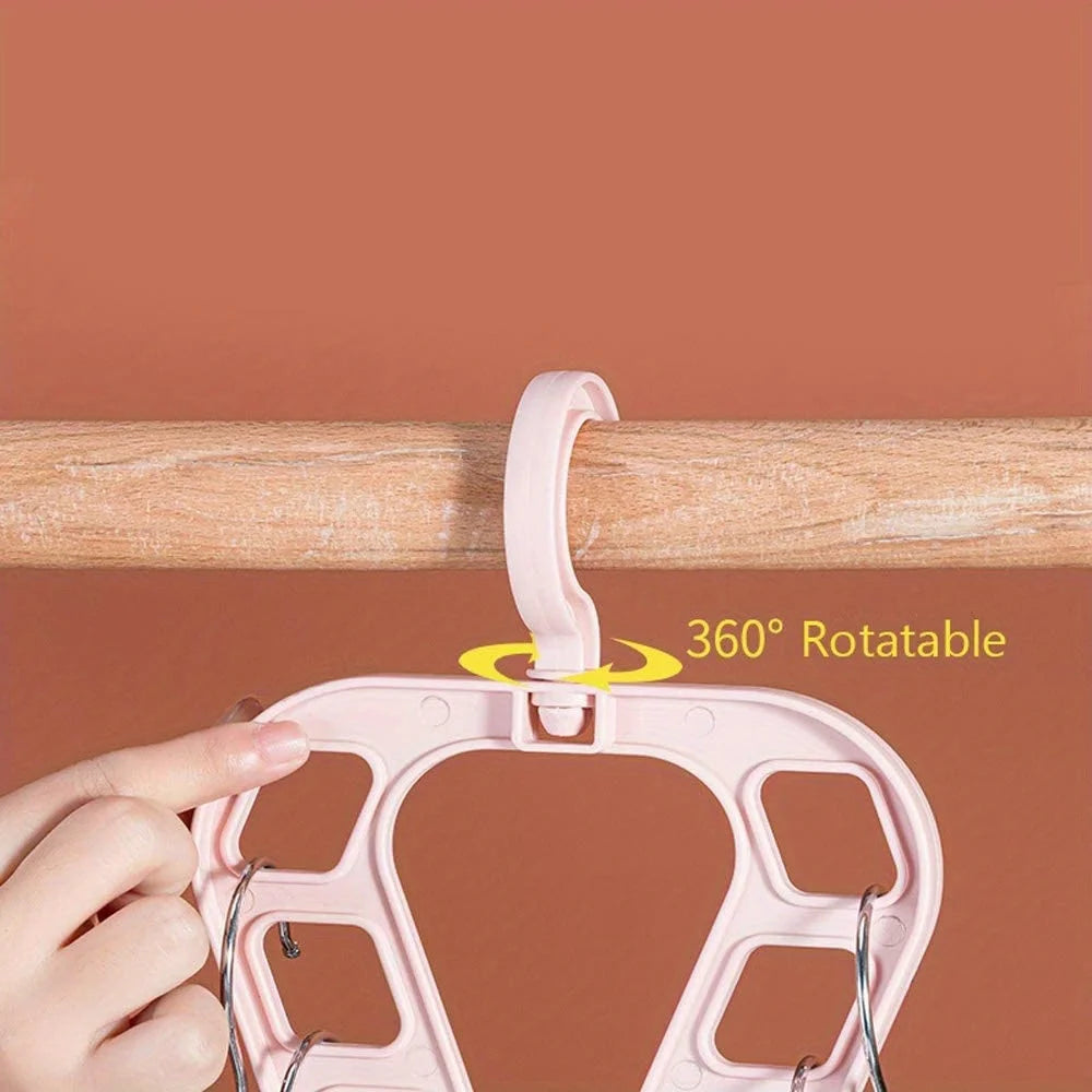 Rotatable Clothes Storage Rack Hangers For Clothes Closet Organizer Room Organizer Multifunctional Nine-Hole Hanger