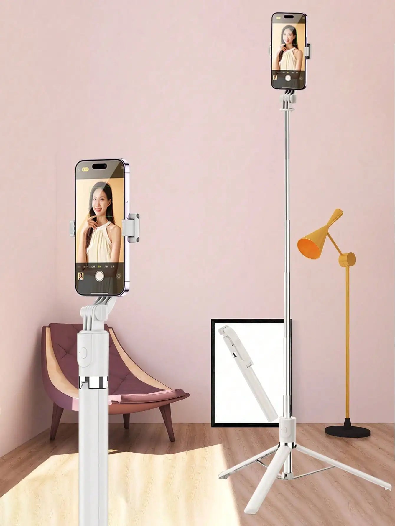1700mm Selfie Stick Wireless Selfie Stick Phone Tripod Extendable  Stand Foldable Monopod For Smartphones Balance Steady Shootin