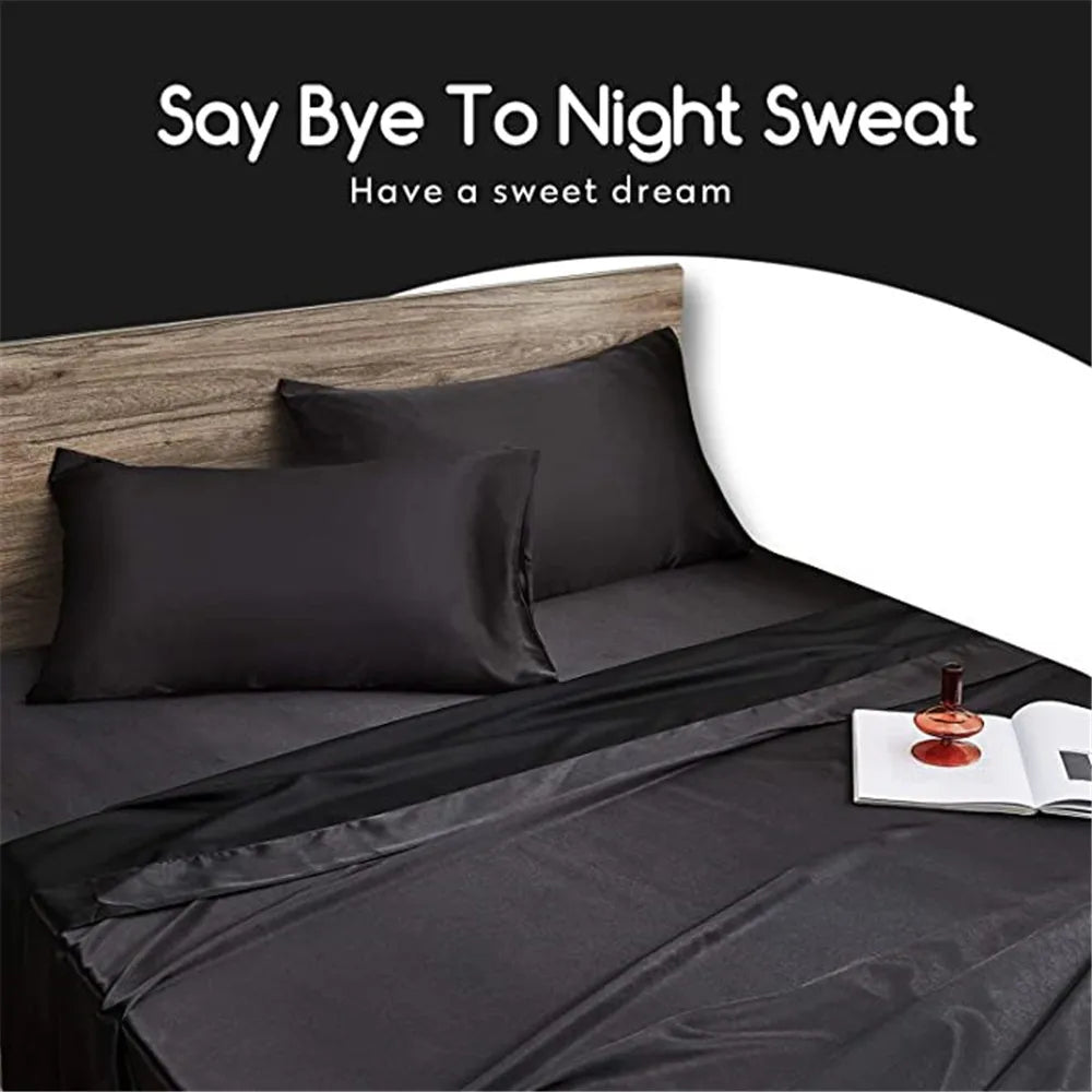 Mulberry Silk Pillowcase for Hair & Skin Care Anti-Frizz Satin Pillow Case Queen/King Super Soft Hypoallergenic Bedding Cover