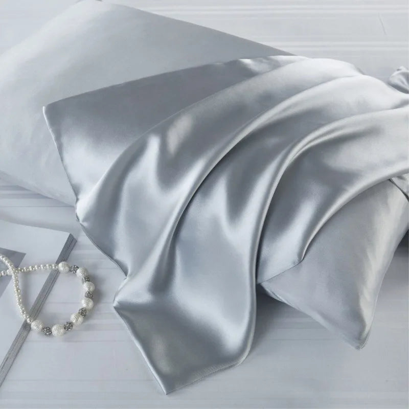 Mulberry Silk Pillowcase for Hair & Skin Care Anti-Frizz Satin Pillow Case Queen/King Super Soft Hypoallergenic Bedding Cover