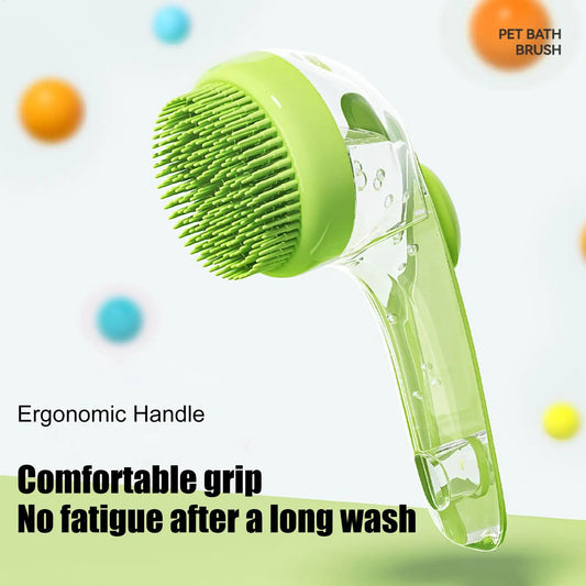 Dog Shampoo Brush Bathing Brush for Dog Bath Gentle Scrub Massager with Soap Dispenser Portable Washer Tool for Shower Massage