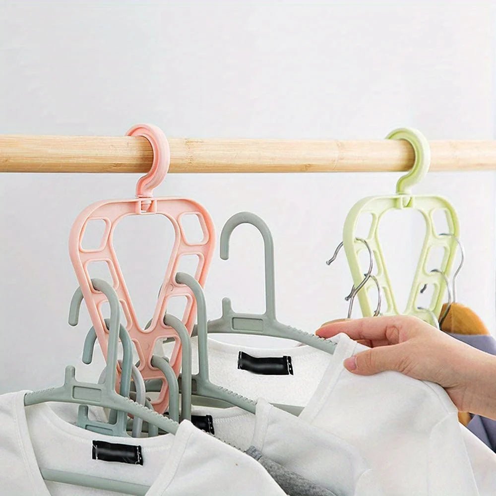 Rotatable Clothes Storage Rack Hangers For Clothes Closet Organizer Room Organizer Multifunctional Nine-Hole Hanger