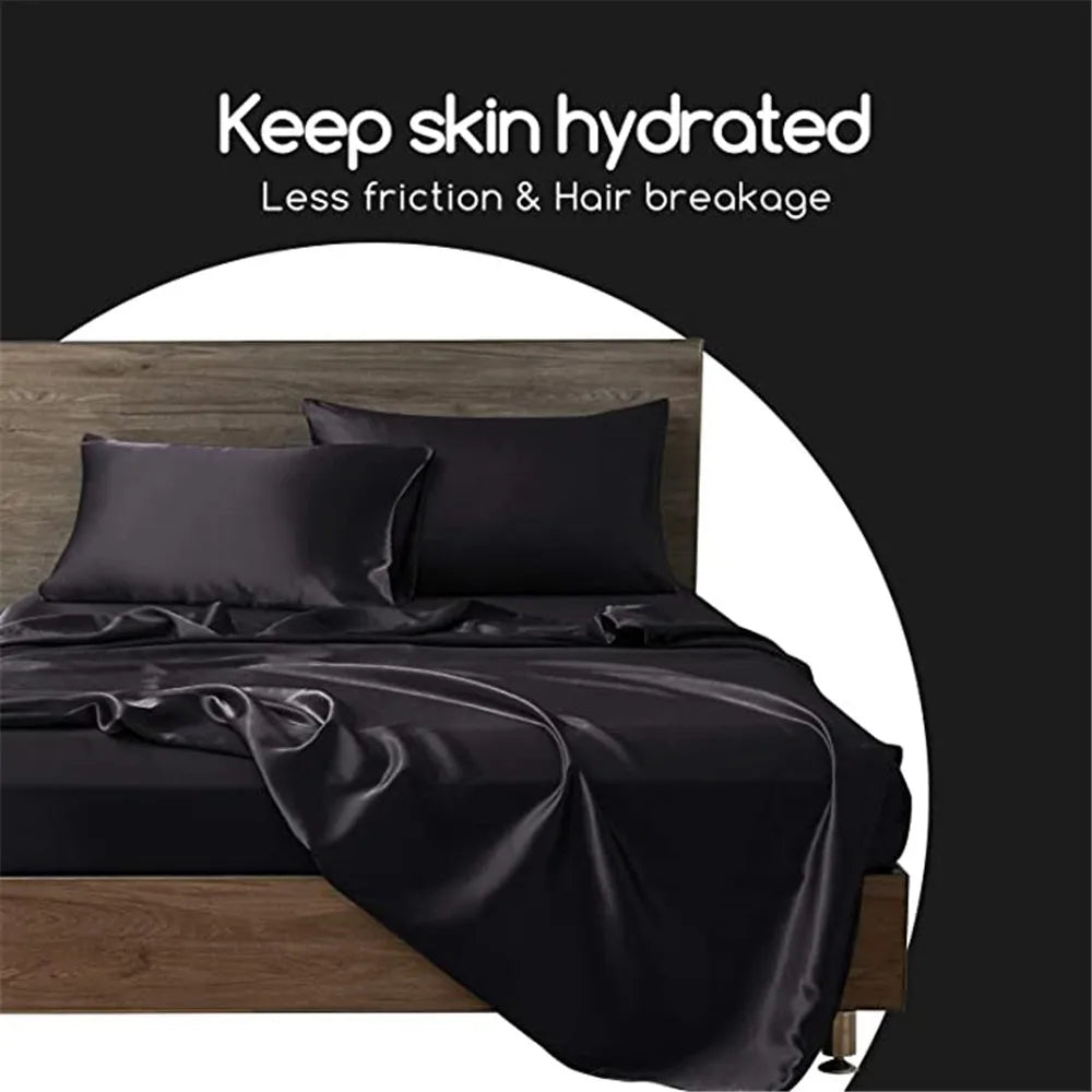 Mulberry Silk Pillowcase for Hair & Skin Care Anti-Frizz Satin Pillow Case Queen/King Super Soft Hypoallergenic Bedding Cover