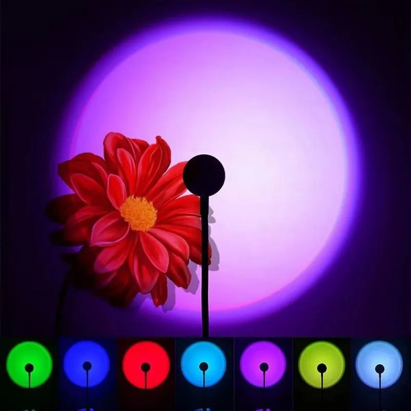 USB Sunset Sunset Ambiance Light Self Photography Light LED Rainbow Neon Night Light Projector Photography Wall Atmosphere Light