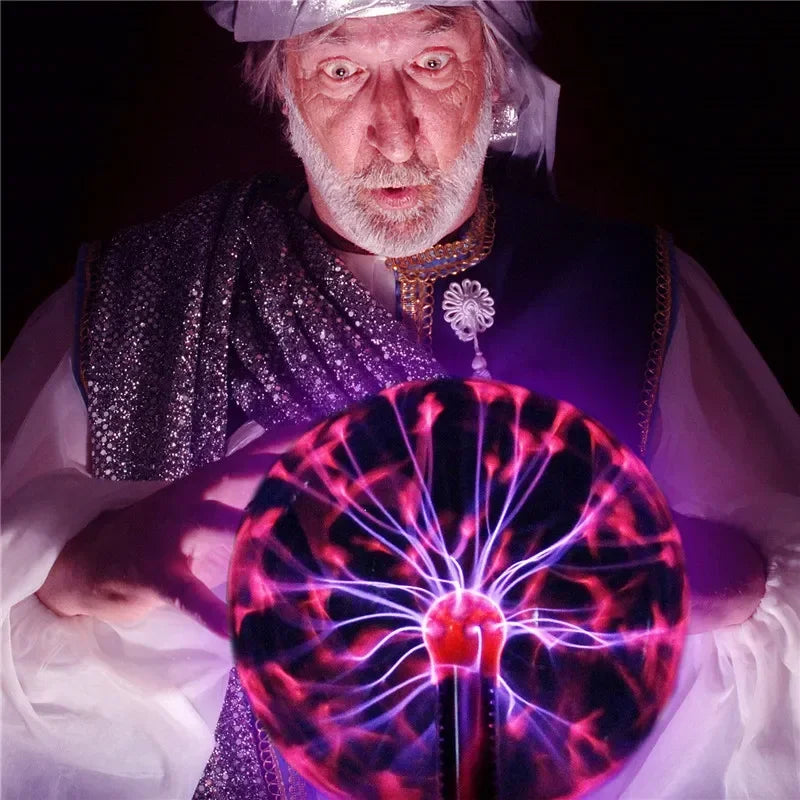 8 Inch Sound Control Magic Plasma Ball Lamp LED Night Light Atmosphere Touch Glass Plasma Light Christmas Party Decor Lighting