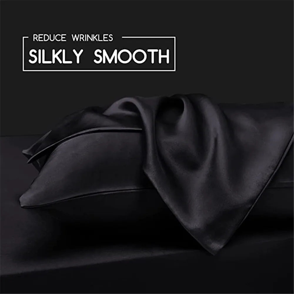 Mulberry Silk Pillowcase for Hair & Skin Care Anti-Frizz Satin Pillow Case Queen/King Super Soft Hypoallergenic Bedding Cover