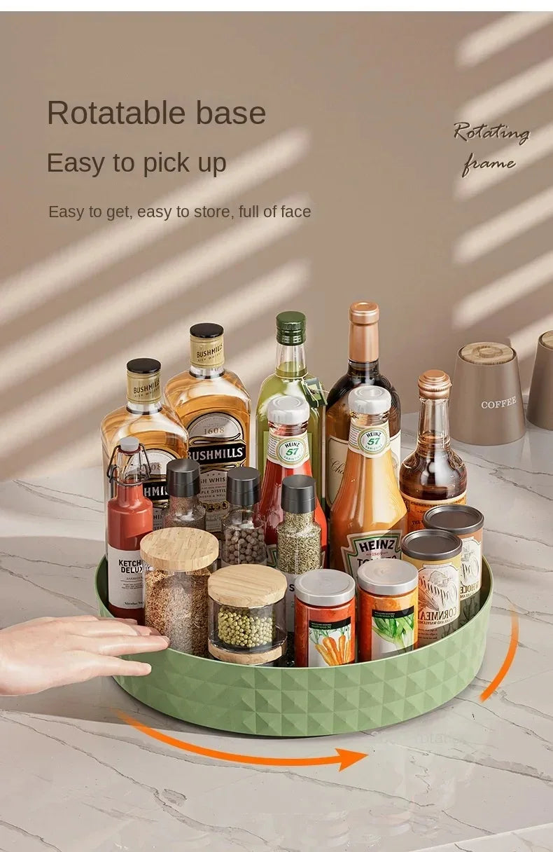 Rotating Spice Rack Organizer For Kitchen Cosmetics Storage Convenient and Space-Saving Solution for Apartments & College Dorms