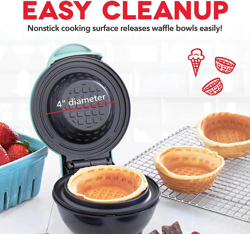 New Mini Waffle Bowl Maker 110V/220V Breakfast Machine Egg Tart Ice Cream & Egg Roll Maker for Home Kitchen Waffle Maker