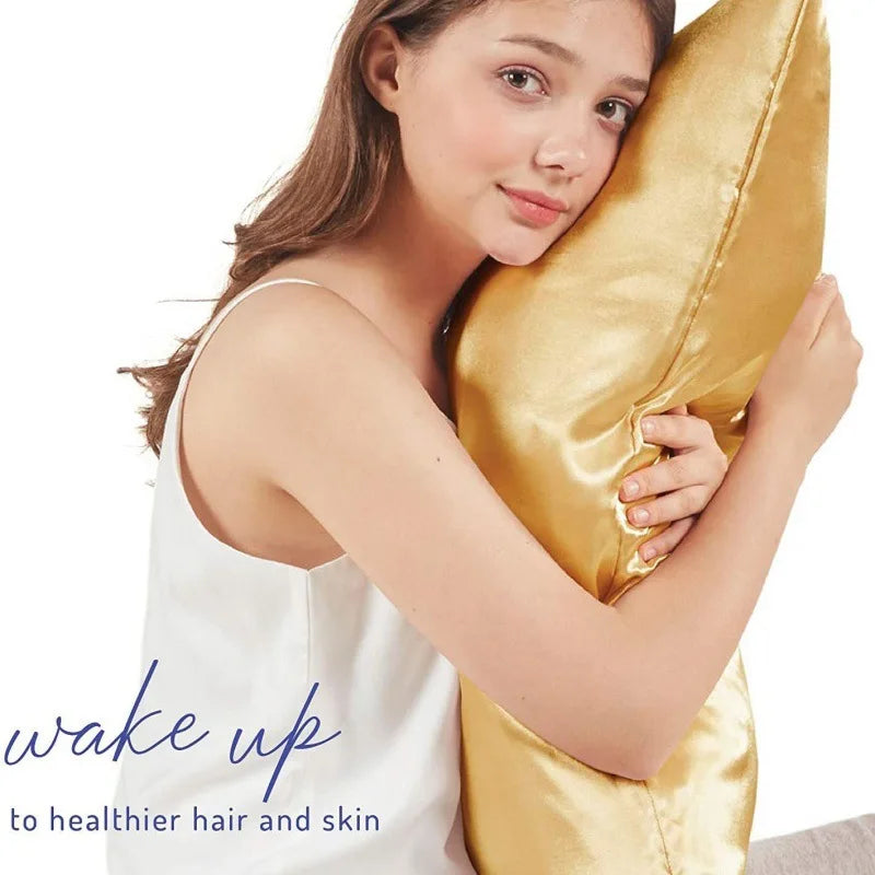 Mulberry Silk Pillowcase for Hair & Skin Care Anti-Frizz Satin Pillow Case Queen/King Super Soft Hypoallergenic Bedding Cover