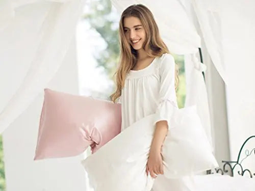 Mulberry Silk Pillowcase for Hair & Skin Care Anti-Frizz Satin Pillow Case Queen/King Super Soft Hypoallergenic Bedding Cover