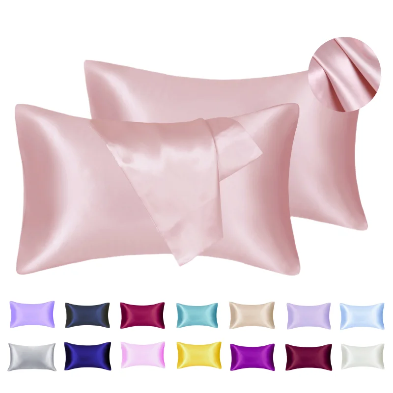 Mulberry Silk Pillowcase for Hair & Skin Care Anti-Frizz Satin Pillow Case Queen/King Super Soft Hypoallergenic Bedding Cover